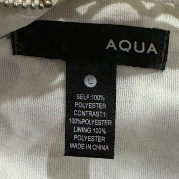 Aqua White Circle Lace Illusion Midi Dress Size L - Picture 8 of 13